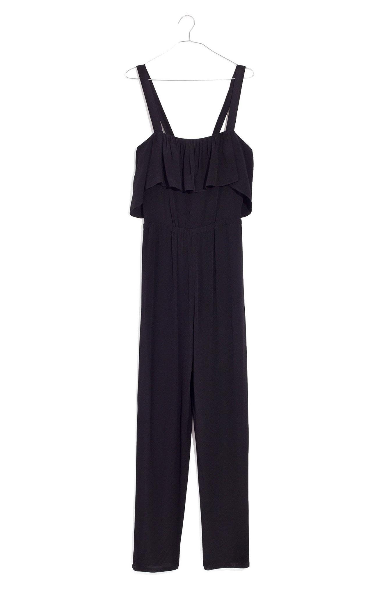 madewell apron ruffle jumpsuit