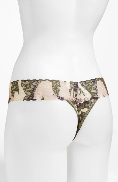 Shop Hanky Panky 'hunter' Low Rise Thong In Taupe Green