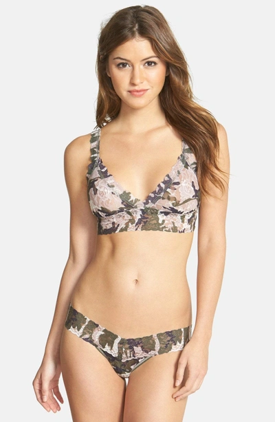 Shop Hanky Panky 'hunter' Low Rise Thong In Taupe Green