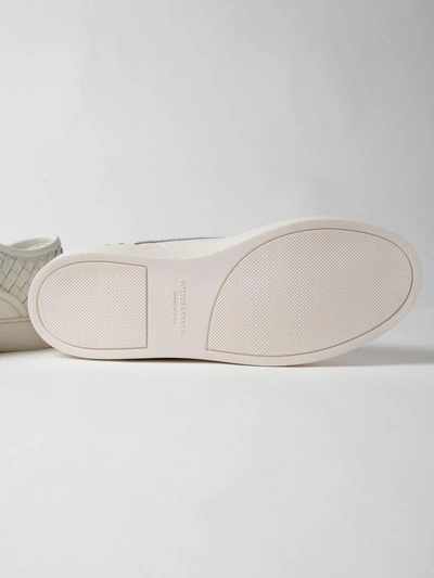 Shop Bottega Veneta Woven Sneakers In Bianco