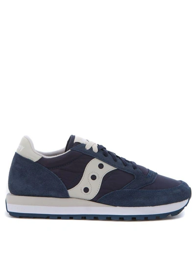 Shop Saucony Sneaker  Jazz In Blue Suede And Nylon