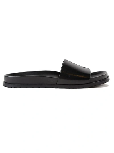 Shop Saint Laurent Jimmy 20 Sliders In Black