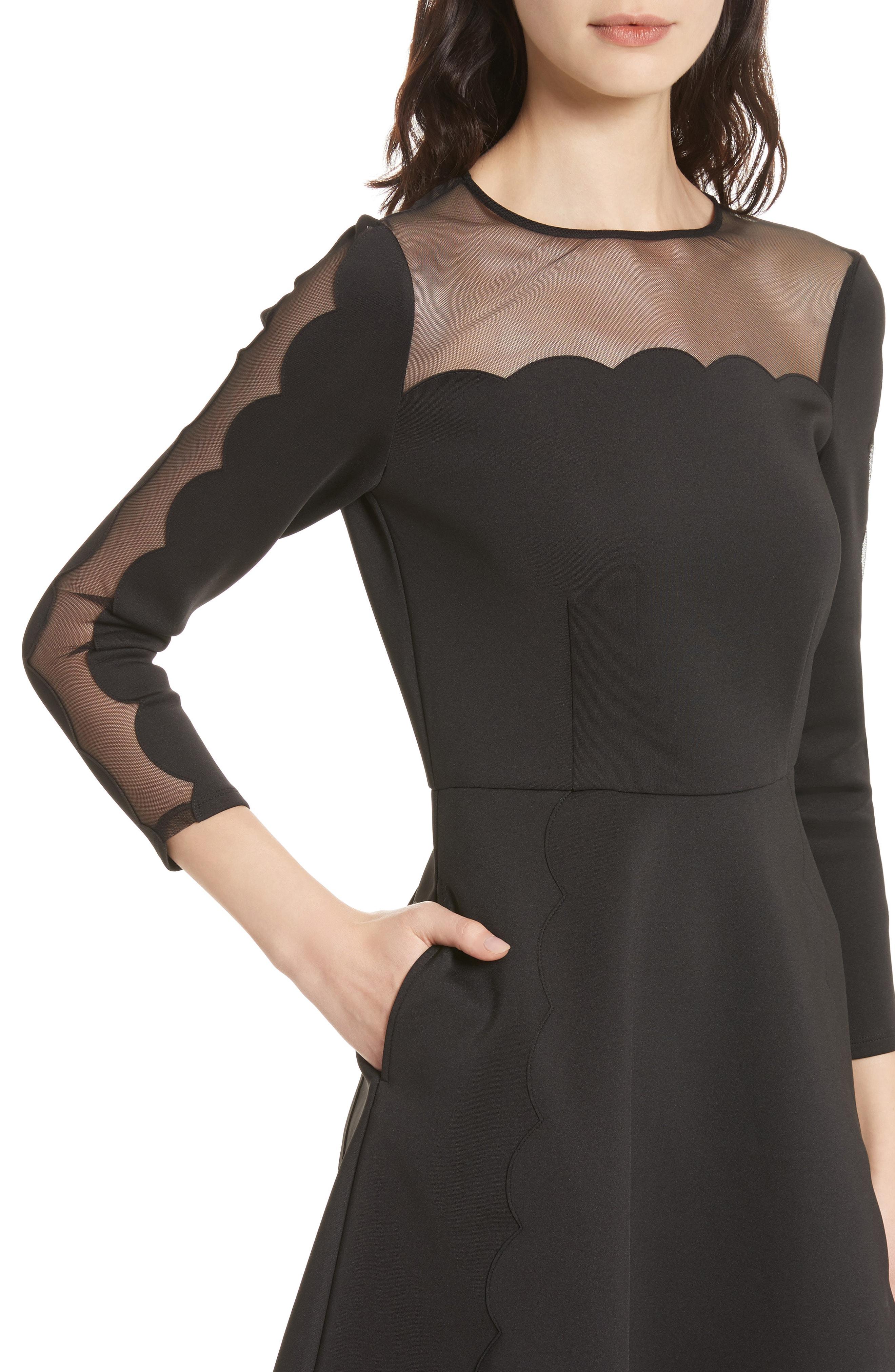 kikoh mesh panelled skater dress