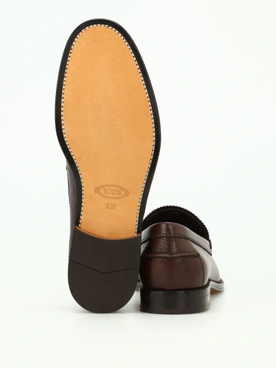 Shop Tod's Moccasin In Leather In Coffee