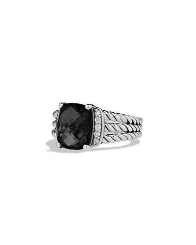 Shop David Yurman Petite Wheaton Ring With Black Onyx And Diamonds