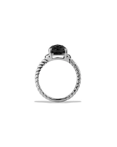 Shop David Yurman Petite Wheaton Ring With Black Onyx And Diamonds