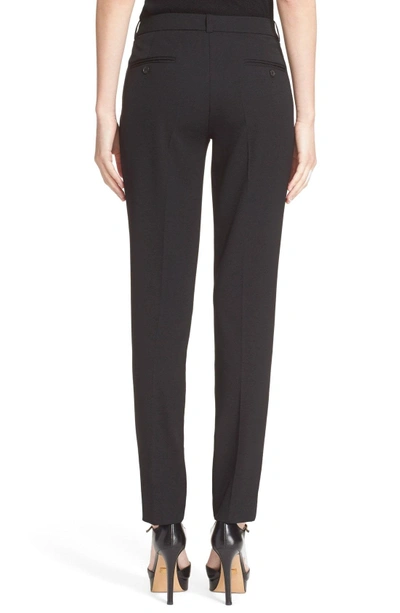 Shop Michael Kors Samantha Stretch Wool Straight Leg Pants In Black