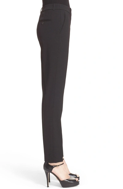 Shop Michael Kors Samantha Stretch Wool Straight Leg Pants In Black