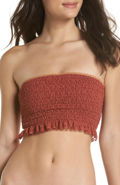 Shop Free People Callie Smocked Bandeau Top In Terracotta