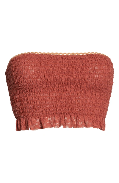 Shop Free People Callie Smocked Bandeau Top In Terracotta