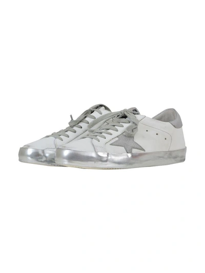 Shop Golden Goose Superstar Sneaker In White-silver