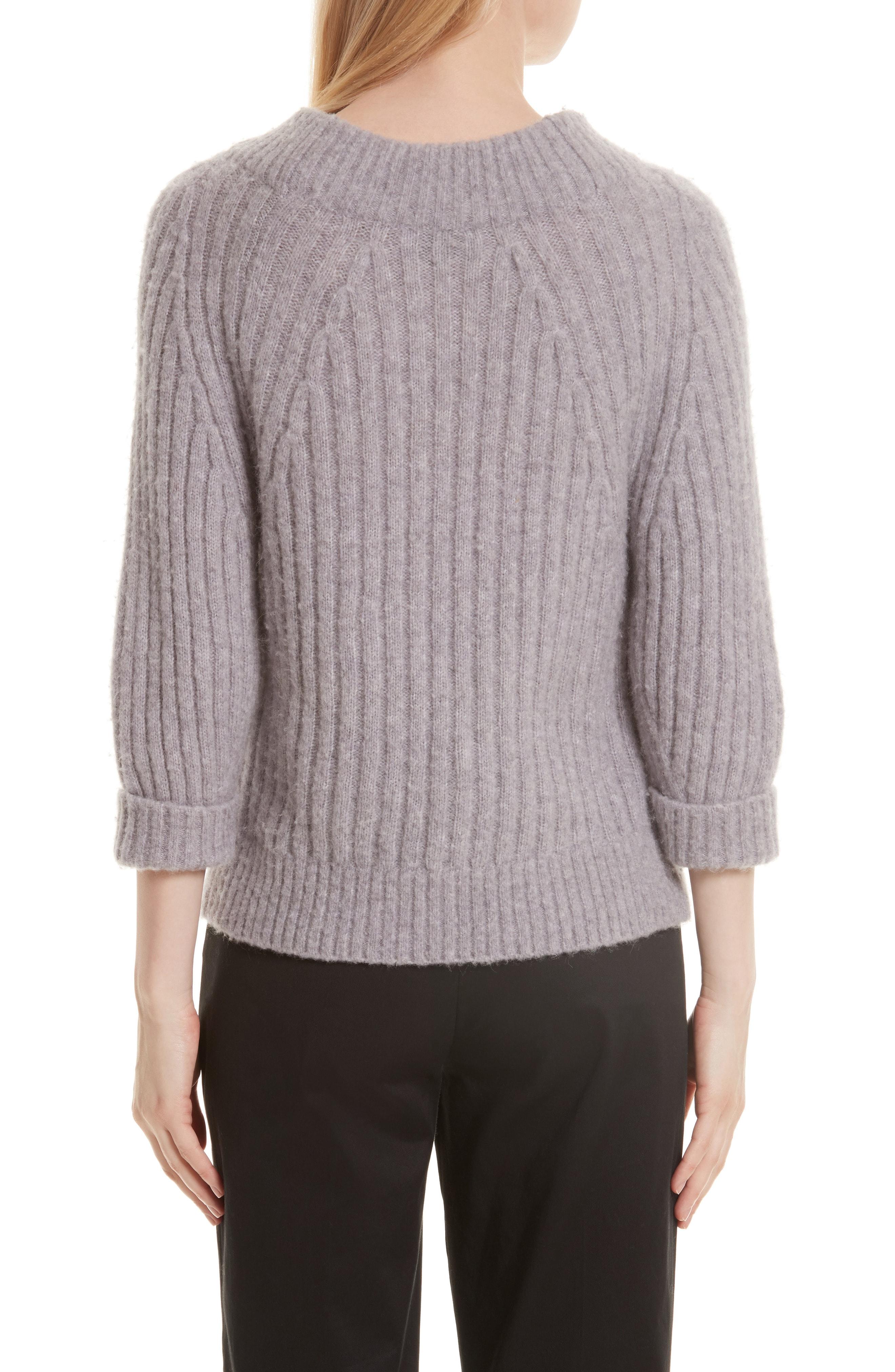 3.1 Phillip Lim Long-sleeve Funnel Alpaca Ribbed Pullover In Lilac ...