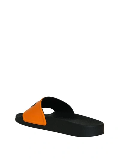 Shop Palm Angels Logo Pool Slides In Nero