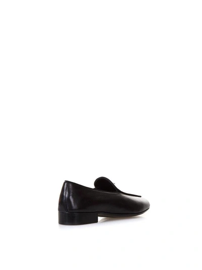 Shop Giuseppe Zanotti Black Nappa Leather Loafers With Logo