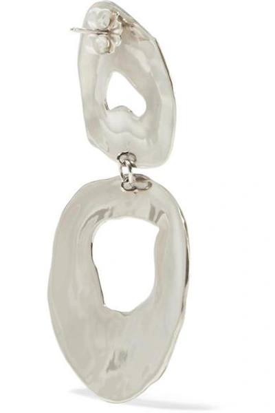 Shop Leigh Miller Double Whirlpool White Bronze Earrings In Silver