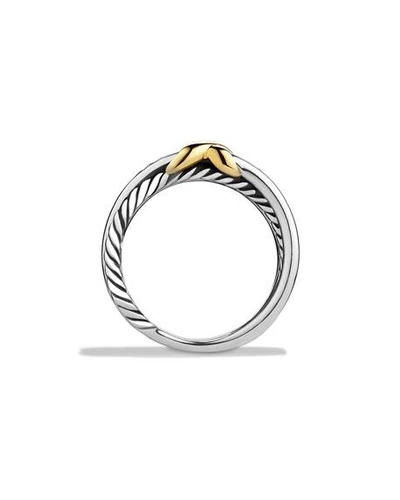 Shop David Yurman X Crossover Ring In Silver With 18k Gold, 6mm In Silver/gold