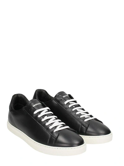 Shop Dsquared2 New Tennis Black Leather Sneakers