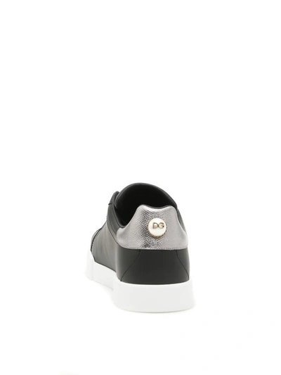 Shop Dolce & Gabbana Portofino Sneakers In Nero-argentonero