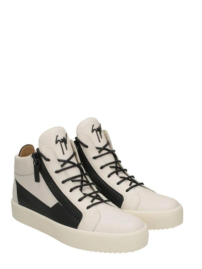 Shop Giuseppe Zanotti Beige Kriss Leather Sneakers