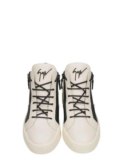 Shop Giuseppe Zanotti Beige Kriss Leather Sneakers