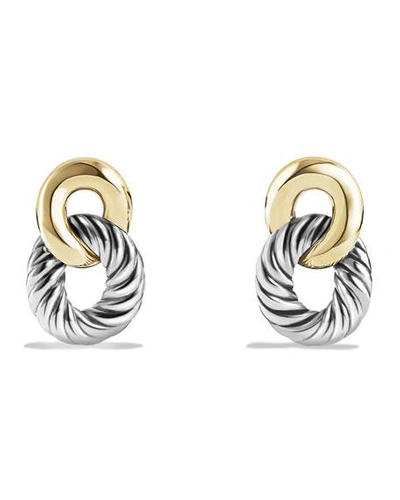 Shop David Yurman Drop Earrings With 18k Gold In Silver/gold