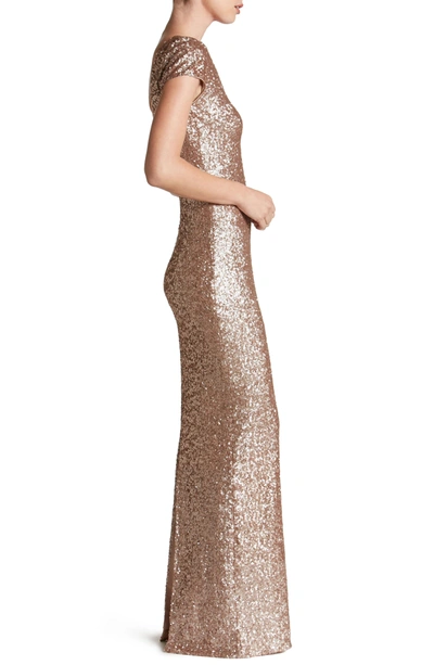 Shop Dress The Population Teresa Body-con Gown In Rose Gold