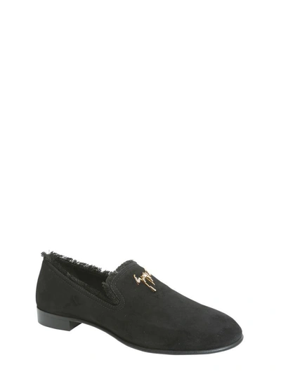 Shop Giuseppe Zanotti Suede Loafers In Black