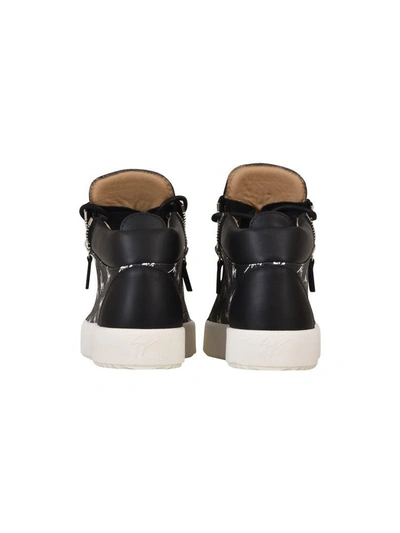 Shop Giuseppe Zanotti Mid-top Sneaker Logo In Black