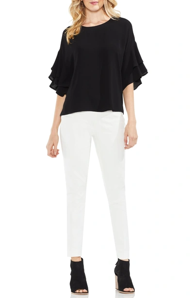 Shop Vince Camuto Tiered Ruffle Sleeve Blouse In Rich Black