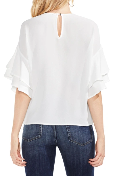 Shop Vince Camuto Tiered Ruffle Sleeve Blouse In New Ivory