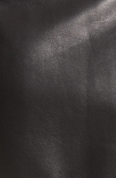 Shop Helmut Lang Fringe Hem Leather Miniskirt In Black
