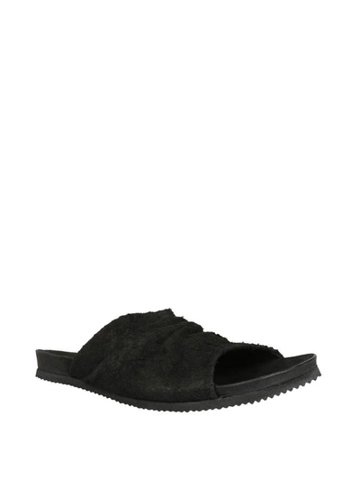 Shop The Last Conspiracy Gustavo Long Haired Suede Sandal In Nero
