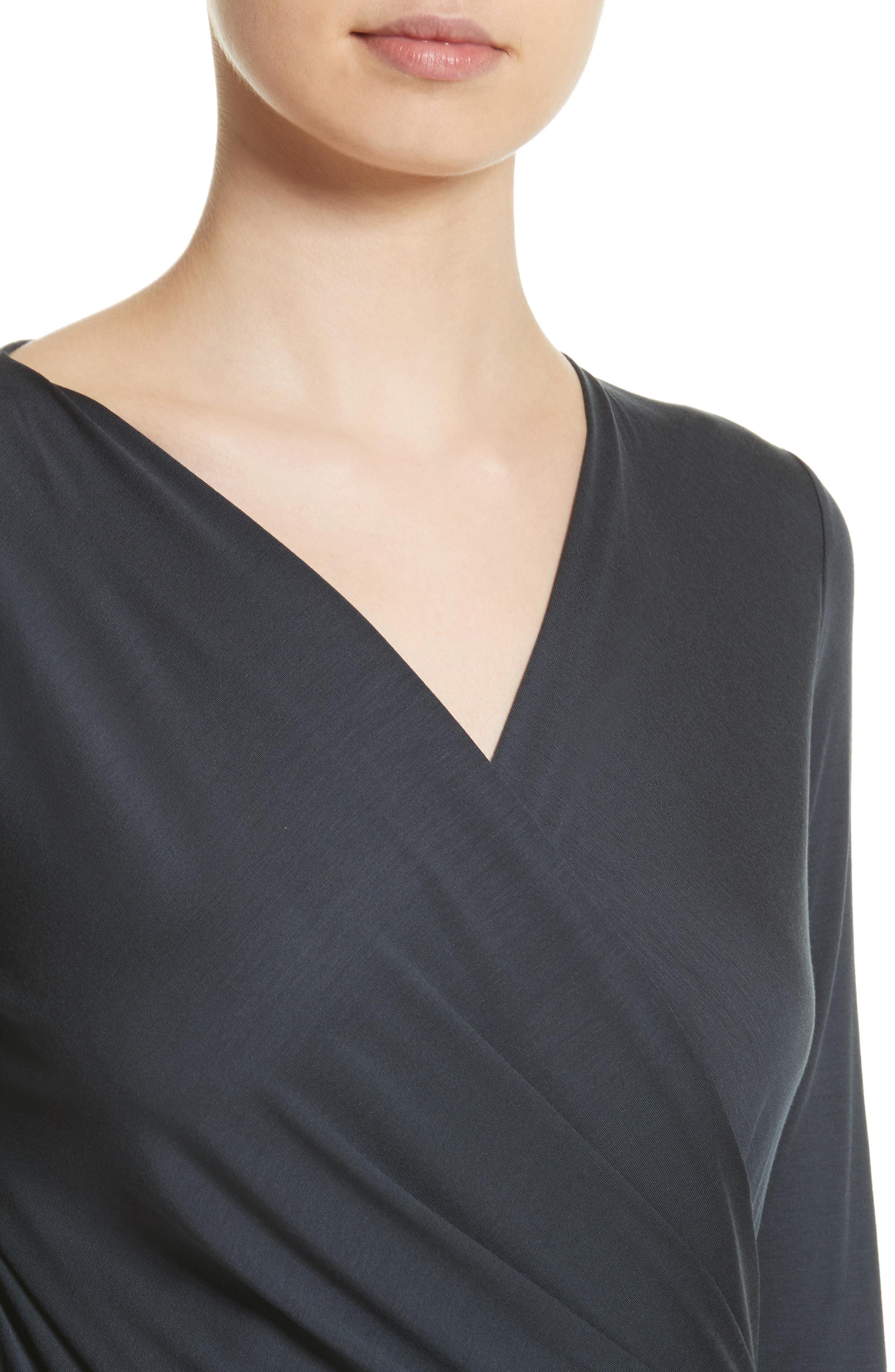 Max Mara Caprice Faux Wrap Jersey Top In Black | ModeSens
