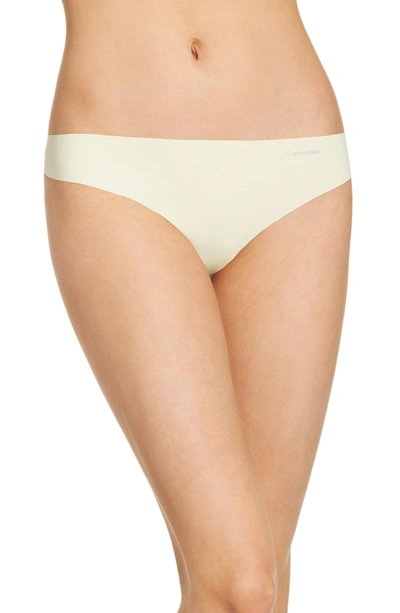Shop Calvin Klein 'invisibles' Thong In Agnes Yellow