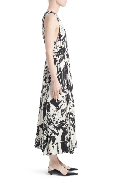 Shop Proenza Schouler Print Silk Georgette Maxi Dress In Ecru/ Black Crushed Print