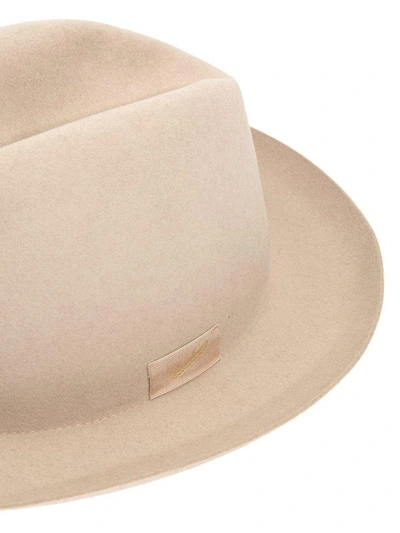 Shop Borsalino Brimmed Felt Medium Hat In Beige