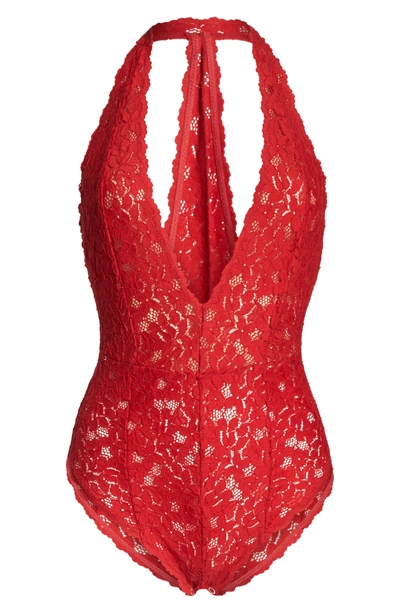 Shop Free People Intimately Fp Avery Lace Bodysuit In Red