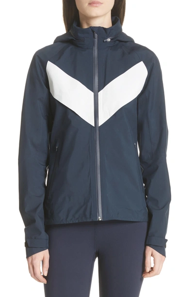 Shop Tory Sport All Weather Run Jacket In Tory Navy/ White Snow