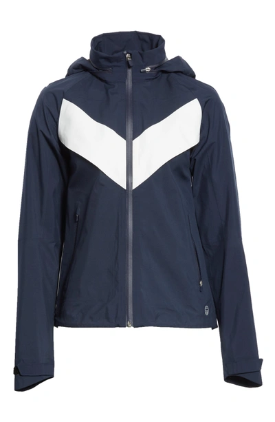 Shop Tory Sport All Weather Run Jacket In Tory Navy/ White Snow