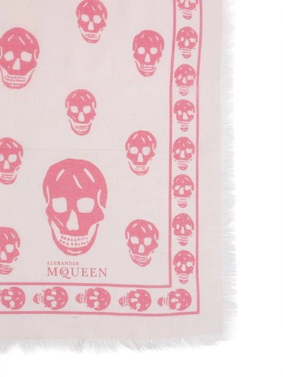 Shop Alexander Mcqueen Skull Printed Foulard In Rosa