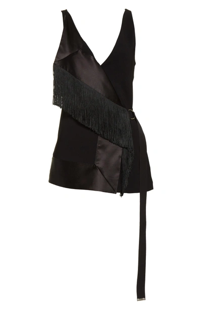 Shop Altuzarra Fringe Trim Wrap Tank In Black