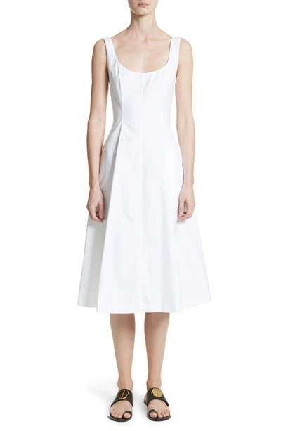 Shop Khaite Cindy Poplin Tank Dress In White