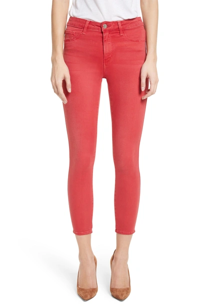 Shop L Agence High Waist Skinny Ankle Jeans In High Risk Red