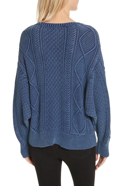 Shop Rag & Bone Harper Cable Knit Sweater In Indigo