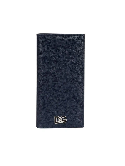Shop Dolce & Gabbana Foldover Continental Wallet In Blu