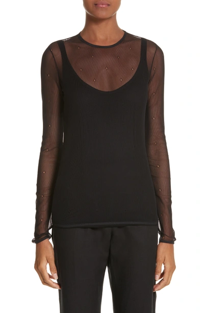 Shop Max Mara Nadar Layered Mesh Top In Black