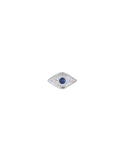 Shop Sydney Evan Mini Diamond & Sapphire Evil Eye Stud Earring In White Gold