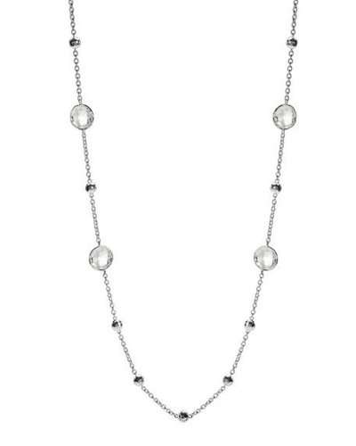 Shop Ippolita Rock Candy Silver Lollipop Ball & Stone Station Necklace In Clear Quartz, 38"