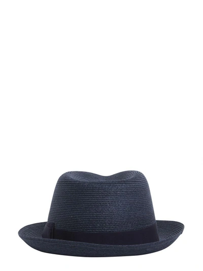 Shop Borsalino Short Brim Straw Panama Hat In Blu