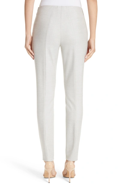 Shop Akris Melissa Stretch Wool Flannel Pants In Gravel